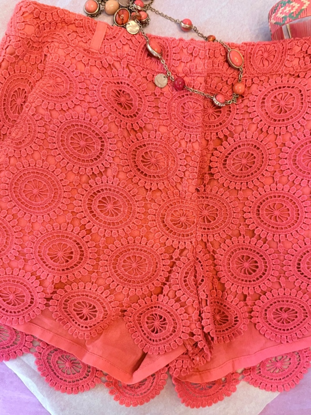 Scalloped Crochet Colette Shorts, SZ Small, RARE. Coastal Granddaughter